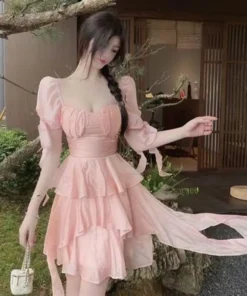 Váy nữ tiểu thư Hồng Pastel